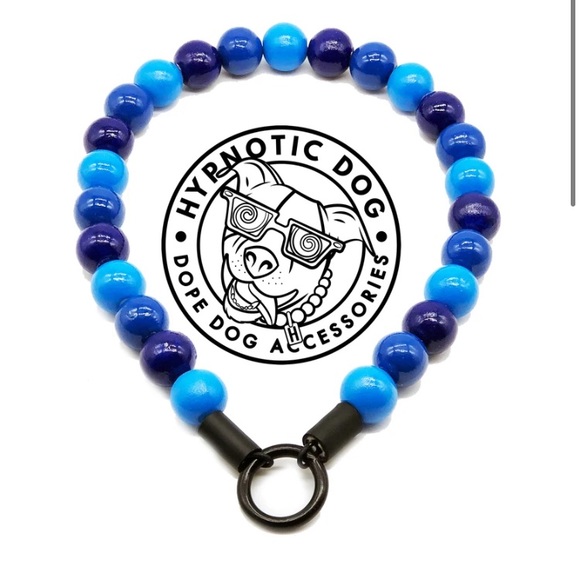 Blue Ombré Wooden Bead Dog Collar - Picture 2 of 9